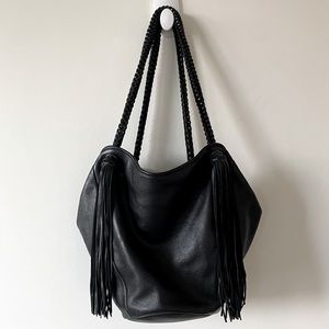 Zara 100% Leather Large Tassel Detail Purse